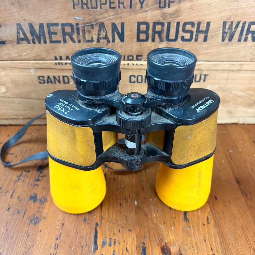 Unitron 7x50‎ Binoculars Fully Coated Optics Yellow Marine Field Glasses Japan